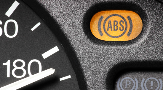 ABS anti lock braking system panel light