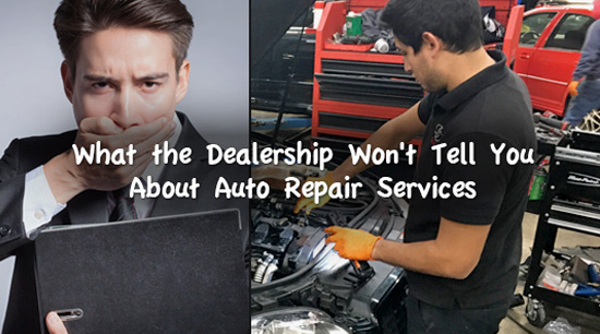 Dealership mechanic working in an auto repair shop