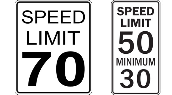 Highway driving safety speed limit and minimum speed